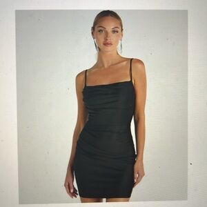 flawless allure cowl neck bodycon mini dress Black Strapless Oversized Bow Fit & Flare Mini Dress main image 1
